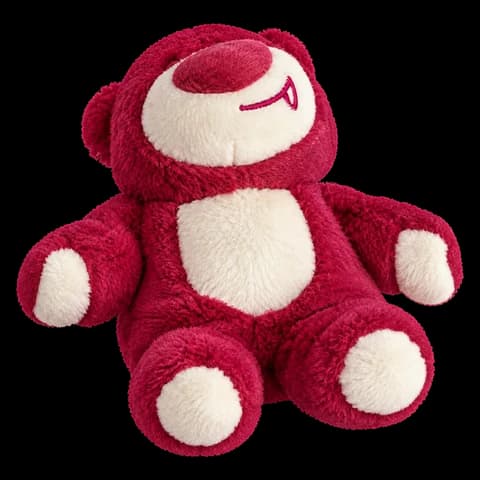 Burgundy teddy bear, shown as a prize example
